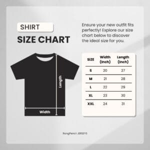 Real Madrid Travel Shirt -Size Chart
